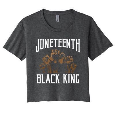 Juneteenth Black King African American Father Black Dad Gift Women's Crop Top Tee