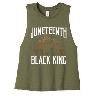 Juneteenth Black King African American Father Black Dad Gift Women's Racerback Cropped Tank