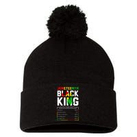 Juneteenth Black King Nutritional Facts Melanin Father Pom Pom 12in Knit Beanie