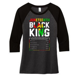 Juneteenth Black King Nutritional Facts Melanin Father Women's Tri-Blend 3/4-Sleeve Raglan Shirt