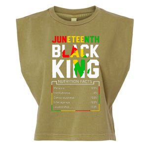 Juneteenth Black King Nutritional Facts Melanin Father Garment-Dyed Women's Muscle Tee