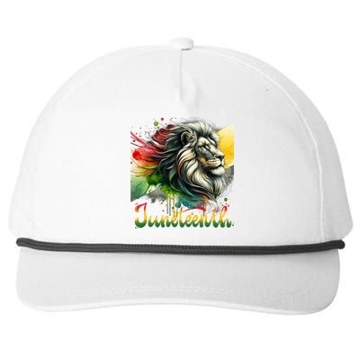 Junenth Black King Black Freedom Lion Face Gift Snapback Five-Panel Rope Hat