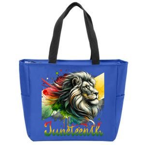 Junenth Black King Black Freedom Lion Face Gift Zip Tote Bag