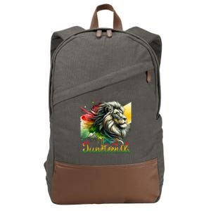 Junenth Black King Black Freedom Lion Face Gift Cotton Canvas Backpack