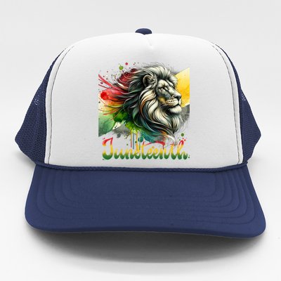 Junenth Black King Black Freedom Lion Face Gift Trucker Hat