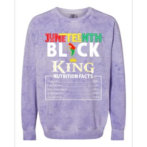 Junenth Black King Nutrition Facts Melanin African Cool Gift Colorblast Crewneck Sweatshirt