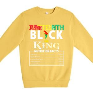 Junenth Black King Nutrition Facts Melanin African Cool Gift Premium Crewneck Sweatshirt