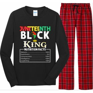 Junenth Black King Nutrition Facts Melanin African Cool Gift Long Sleeve Pajama Set