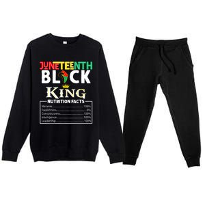 Junenth Black King Nutrition Facts Melanin African Cool Gift Premium Crewneck Sweatsuit Set