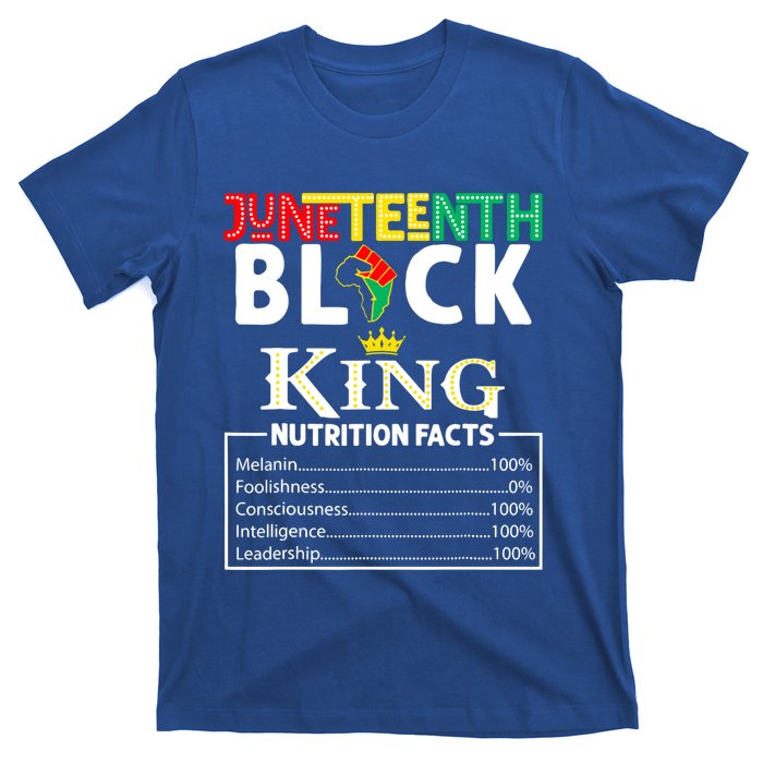 Junenth Black King Nutrition Facts Melanin African Cool Gift T-Shirt