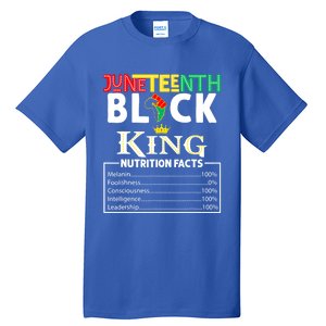 Junenth Black King Nutrition Facts Melanin African Cool Gift Tall T-Shirt