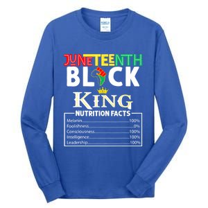 Junenth Black King Nutrition Facts Melanin African Cool Gift Tall Long Sleeve T-Shirt