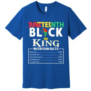 Junenth Black King Nutrition Facts Melanin African Cool Gift Premium T-Shirt