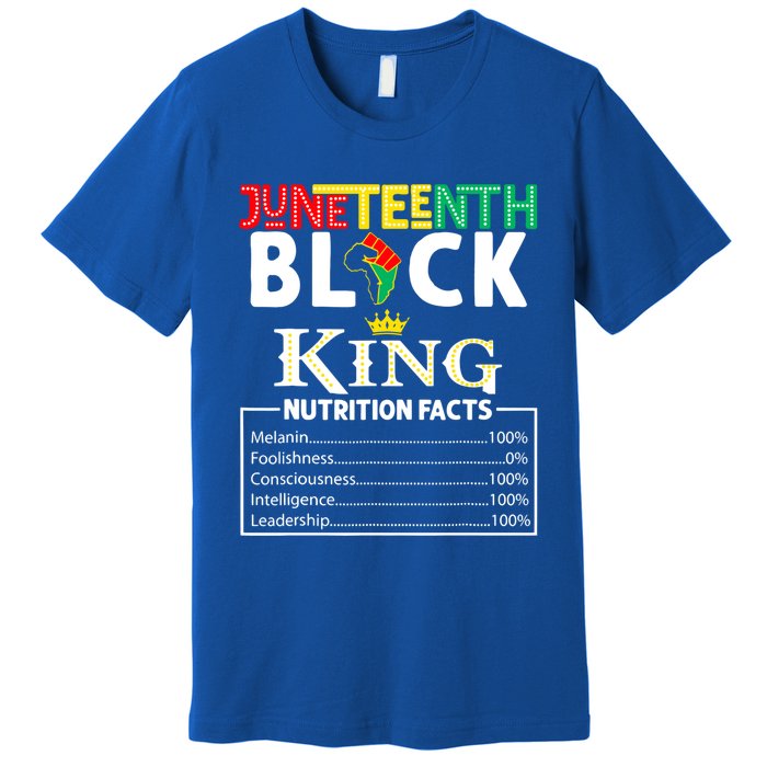 Junenth Black King Nutrition Facts Melanin African Cool Gift Premium T-Shirt