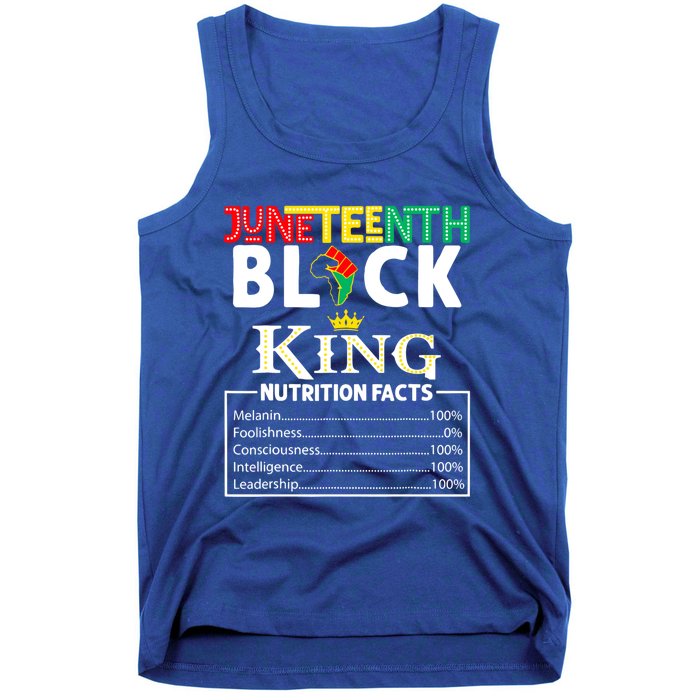 Junenth Black King Nutrition Facts Melanin African Cool Gift Tank Top