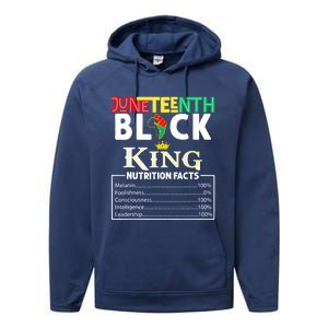 Junenth Black King Nutrition Facts Melanin African Cool Gift Performance Fleece Hoodie