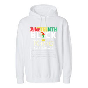 Junenth Black King Nutrition Facts Melanin African Cool Gift Garment-Dyed Fleece Hoodie