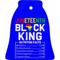 Junenth Black King Nutrition Fact 1865 African American Cute Gift Ceramic Bell Ornament