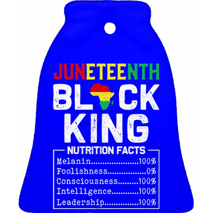 Junenth Black King Nutrition Fact 1865 African American Cute Gift Ceramic Bell Ornament