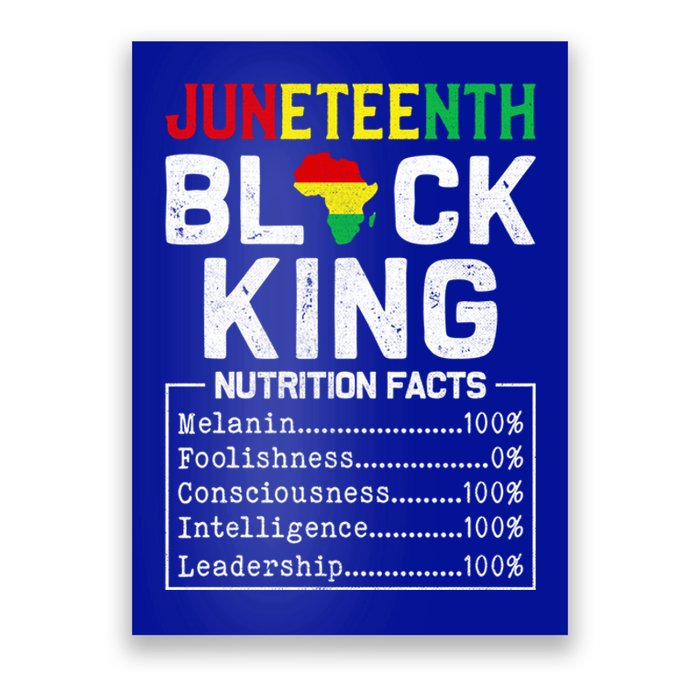 Junenth Black King Nutrition Fact 1865 African American Cute Gift Poster