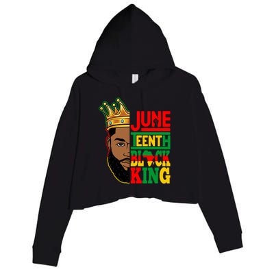 Juneteenth Black King Freedom Fist Celebrating 1865 Cool Gift Crop Fleece Hoodie