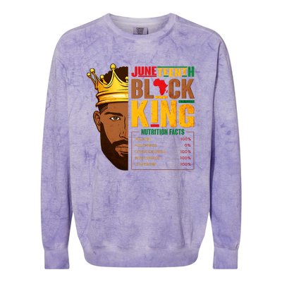 Juneteenth Black King Nutritional Facts Pride African Colorblast Crewneck Sweatshirt