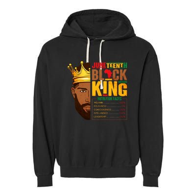 Juneteenth Black King Nutritional Facts Pride African Garment-Dyed Fleece Hoodie