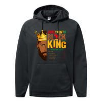 Juneteenth Black King Nutritional Facts Pride African Performance Fleece Hoodie