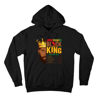 Juneteenth Black King Nutritional Facts Pride African Hoodie