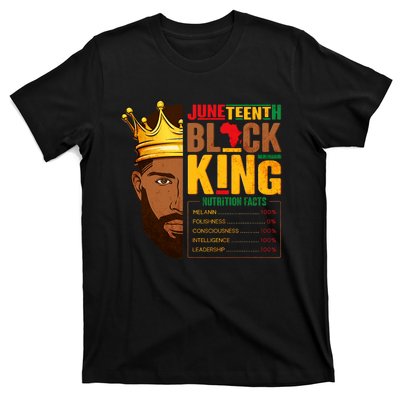 Juneteenth Black King Nutritional Facts Pride African T-Shirt