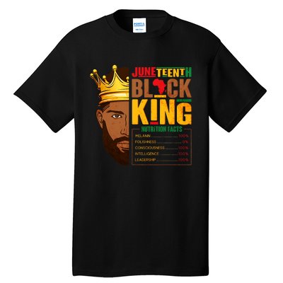 Juneteenth Black King Nutritional Facts Pride African Tall T-Shirt