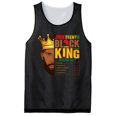 Juneteenth Black King Nutritional Facts Pride African Mesh Reversible Basketball Jersey Tank