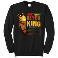 Juneteenth Black King Nutritional Facts Pride African Tall Sweatshirt