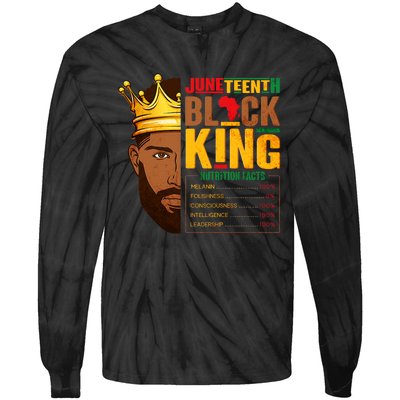 Juneteenth Black King Nutritional Facts Pride African Tie-Dye Long Sleeve Shirt