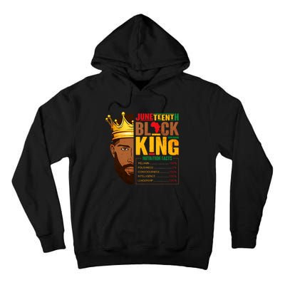 Juneteenth Black King Nutritional Facts Pride African Tall Hoodie