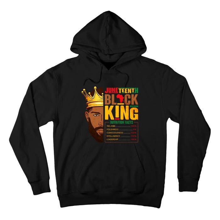 Juneteenth Black King Nutritional Facts Pride African Tall Hoodie