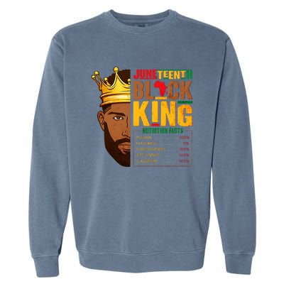 Juneteenth Black King Nutritional Facts Pride African Garment-Dyed Sweatshirt