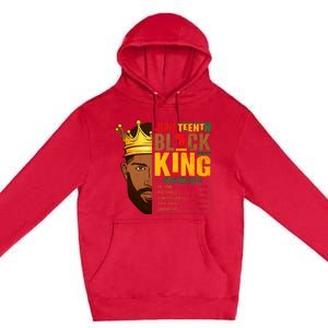 Juneteenth Black King Nutritional Facts Pride African Premium Pullover Hoodie