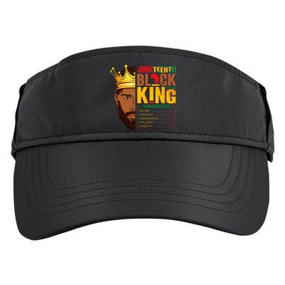 Juneteenth Black King Nutritional Facts Pride African Adult Drive Performance Visor