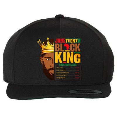 Juneteenth Black King Nutritional Facts Pride African Wool Snapback Cap