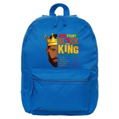 Juneteenth Black King Nutritional Facts Pride African 16 in Basic Backpack