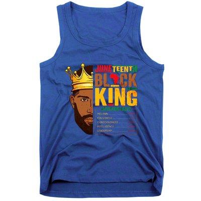 Juneteenth Black King Nutritional Facts Pride African Tank Top