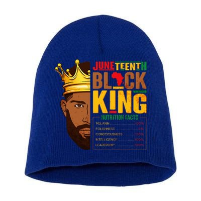 Juneteenth Black King Nutritional Facts Pride African Short Acrylic Beanie