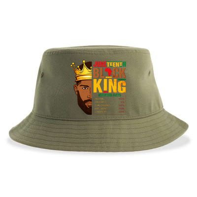 Juneteenth Black King Nutritional Facts Pride African Sustainable Bucket Hat