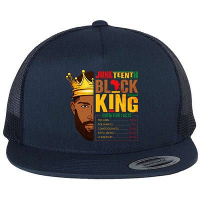 Juneteenth Black King Nutritional Facts Pride African Flat Bill Trucker Hat