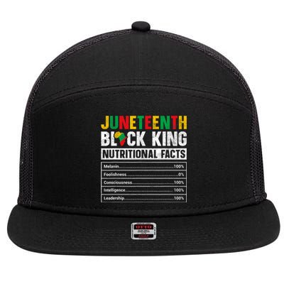 Juneteenth Black King Nutritional Facts Melanin Father 7 Panel Mesh Trucker Snapback Hat