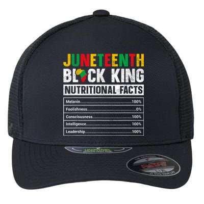 Juneteenth Black King Nutritional Facts Melanin Father Flexfit Unipanel Trucker Cap