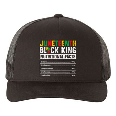 Juneteenth Black King Nutritional Facts Melanin Father Yupoong Adult 5-Panel Trucker Hat