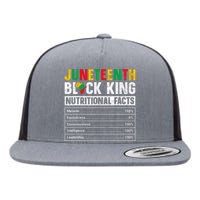 Juneteenth Black King Nutritional Facts Melanin Father Flat Bill Trucker Hat