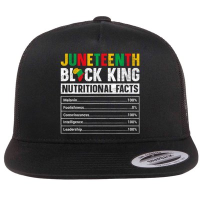 Juneteenth Black King Nutritional Facts Melanin Father Flat Bill Trucker Hat